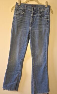 MOTHER Denim The Insider Step Crop Fray Jeans 26 In Sorry I'm Staring 1157-104